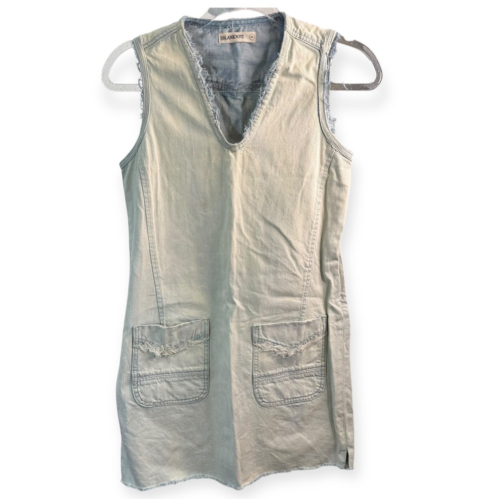 BLANKNYC White Washed Denim Sleeveless Sheath Dress XS